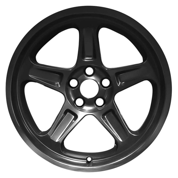 2018 dodge challenger wheel 18 black aluminum 5 lug w2635b 1