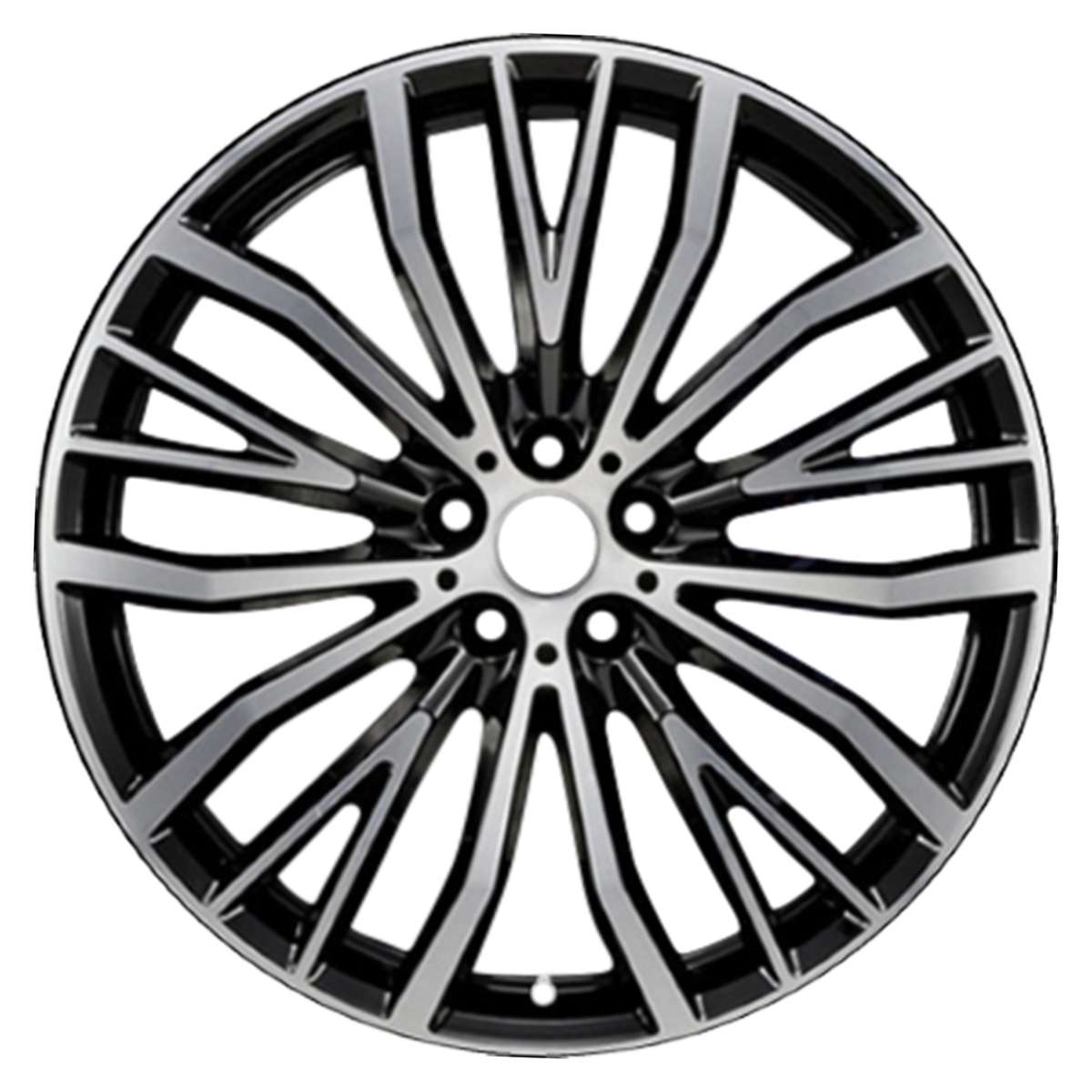 2018 BMW 740e Wheel 21 Machined Black Aluminum 5 Lug W86373MB 3 2018-bmw-740e-wheel-21-machined-black-aluminum-5-lug-w86373mb-3