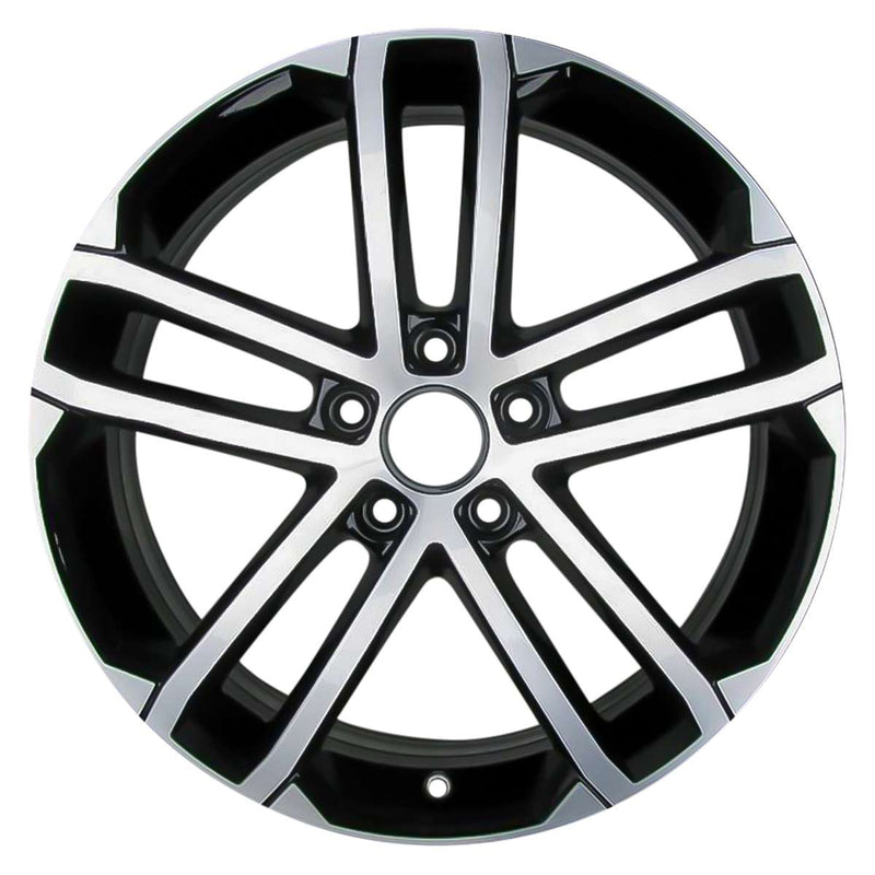 2016 volkswagen golf wheel 18 machined gloss black aluminum 5 lug w70016mb 3