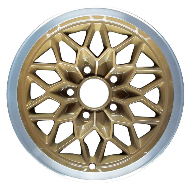 1981 pontiac firebird wheel 15 gold with machined lip aluminum 5 lug w1119gml 4