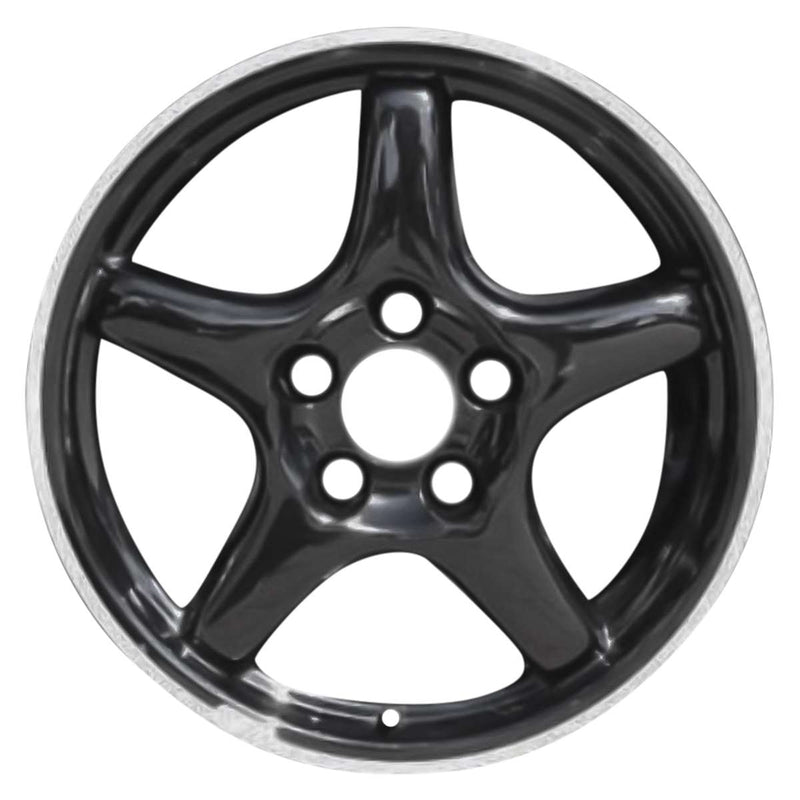 1996 chevrolet corvette wheel 17 machined black aluminum 5 lug w5035mb 1