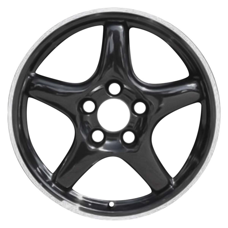 1995 chevrolet corvette wheel 17 black with machined lip aluminum 5 lug rw5051bml 3