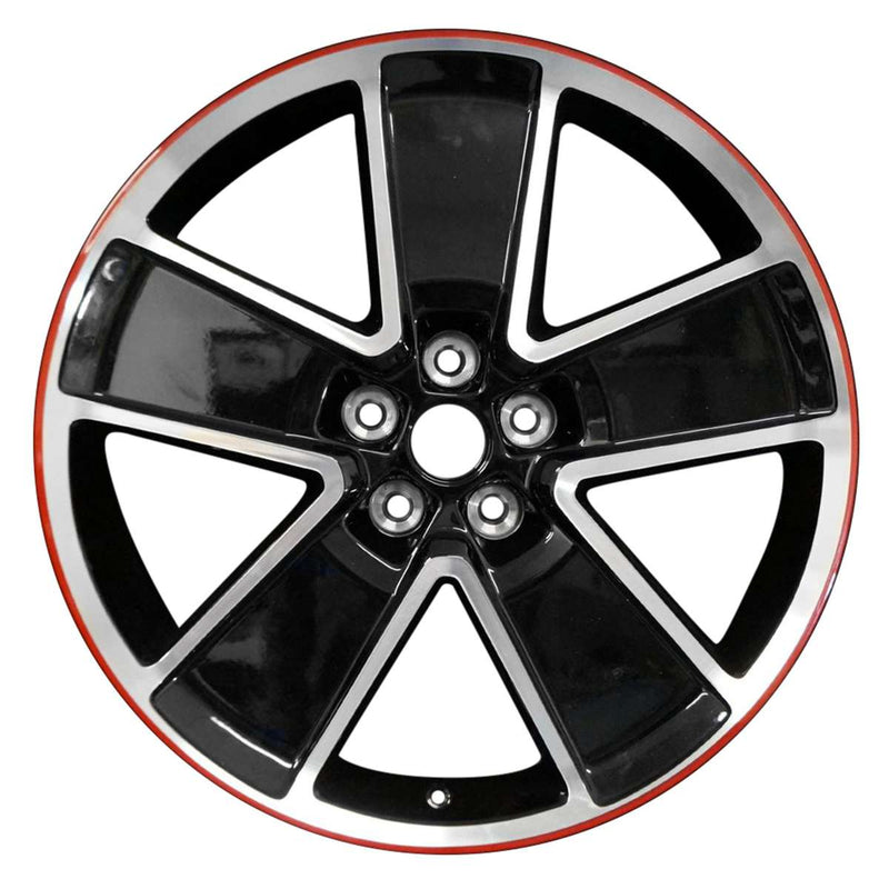 2014 chevrolet camaro wheel 21 machined black red aluminum 5 lug w5550mbr 3