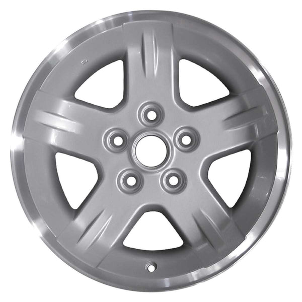 2005 Jeep Wrangler Rueda 15" Aluminio plateado mecanizado 5 lengüetas W9050MS-2