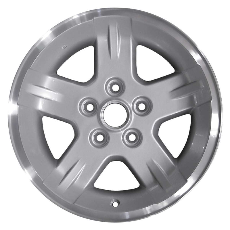 2006 Jeep Wrangler Rueda 15" Aluminio plateado mecanizado 5 lengüetas W9050MS-3