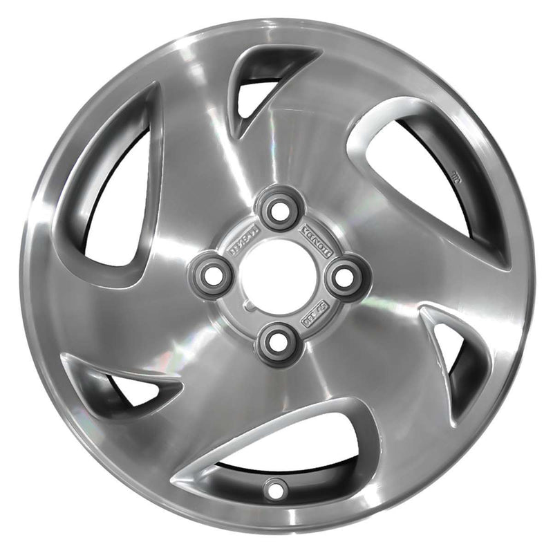 2000 honda civic wheel 14 machined silver aluminum 4 lug w63791ms 5