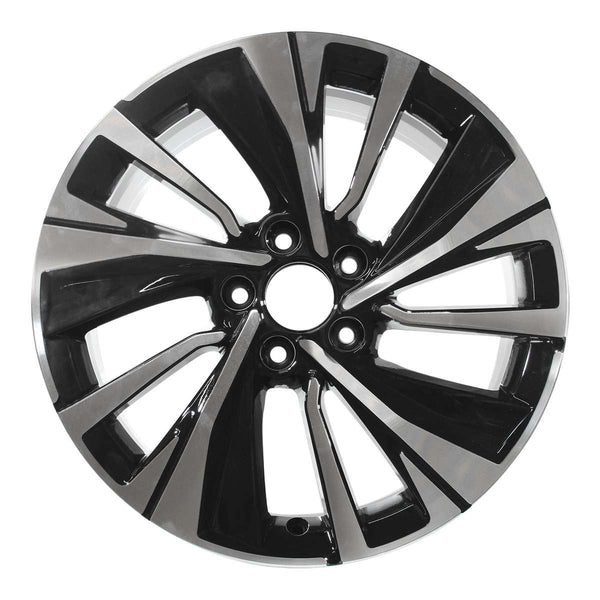 2017 honda accord wheel 18 machined gloss black aluminum 5 lug rw64081mb 2