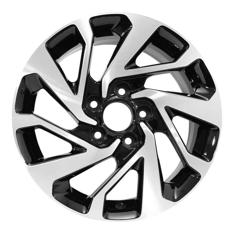 2016 honda civic wheel 16 machined gloss black aluminum 5 lug rw64095mb 1