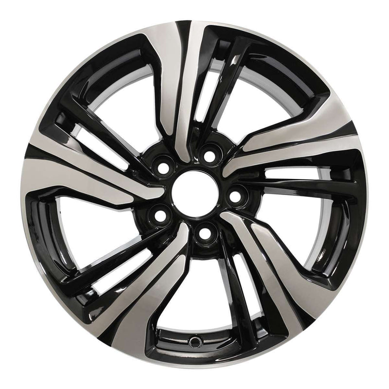 2016 honda civic wheel 17 machined gloss black aluminum 5 lug rw64099b 1