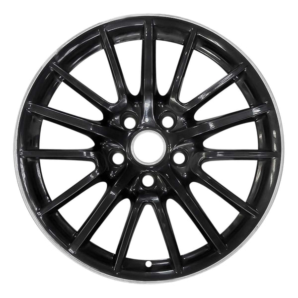 2006 porsche carrera wheel 19 black face with polished lip aluminum 5 lug w67328bpl 18