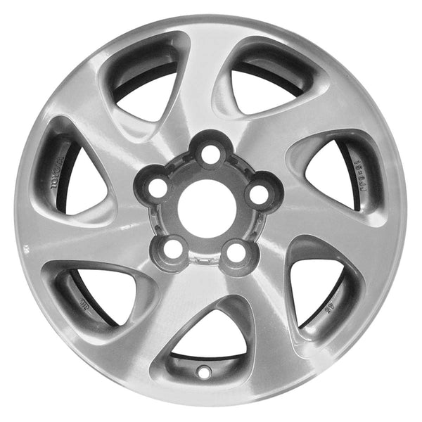 1999 toyota camry wheel 15 machined silver aluminum 5 lug rw69348ms 3