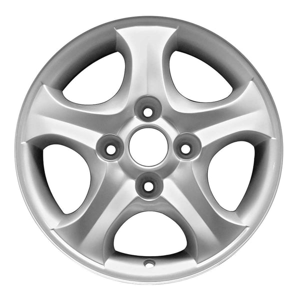 2005 hyundai elantra wheel 15 silver aluminum 4 lug w70718s 1