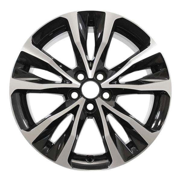 2018 toyota corolla wheel 17 machined gloss black aluminum 5 lug rw75208mb 2