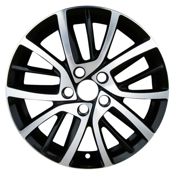 2017 Volkswagen Golf Wheel 17" Machined Gloss Black Aluminum 5 Lug W96413MB-1