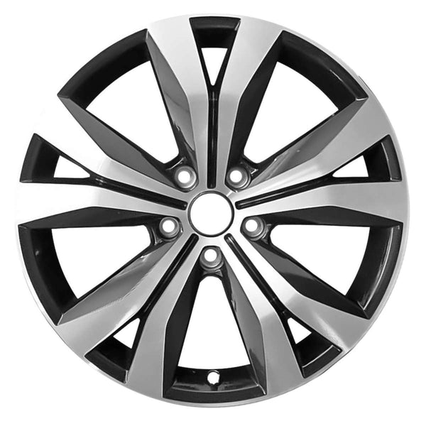 2017 Volkswagen Touareg Wheel 20" Machined Gloss Black Aluminum 5 Lug W97910MB-1