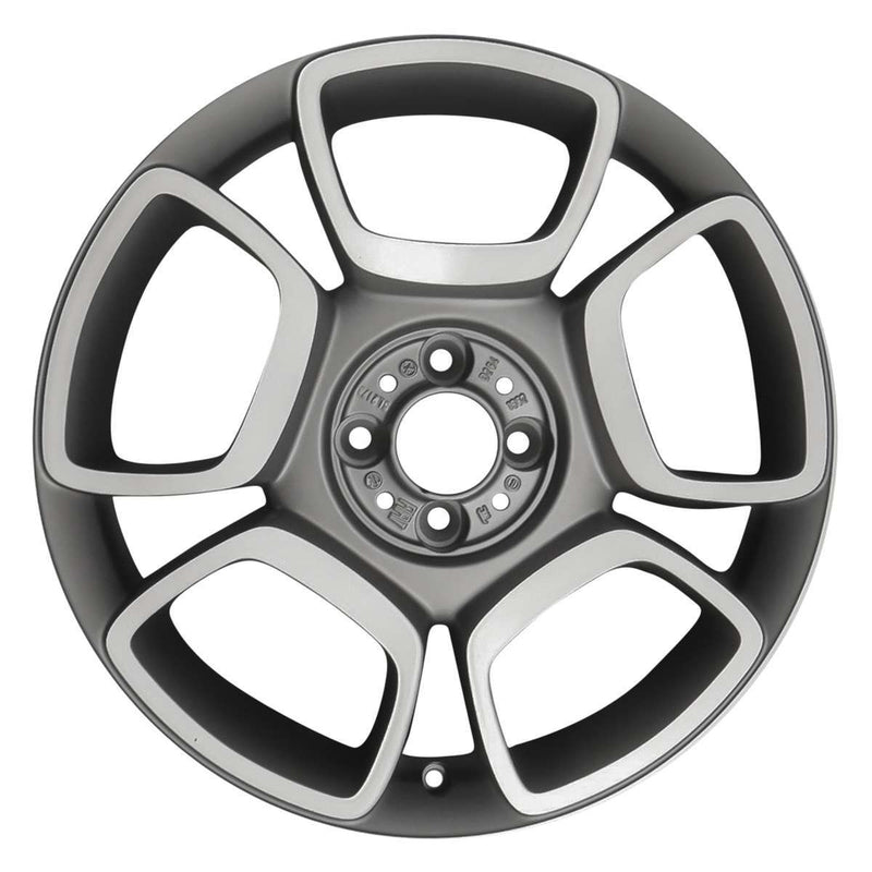 2012 Fiat 500 Wheel 17" Machined Charcoal Aluminum 4 Lug W98451MC-3