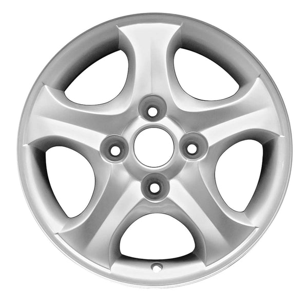 2004 Hyundai Elantra Wheel 15" Silver Aluminum 4 Lug W98491S-1