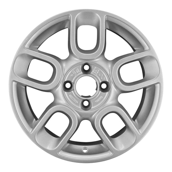 2018 fiat 500 wheel 15 silver aluminum 4 lug w61660s 7