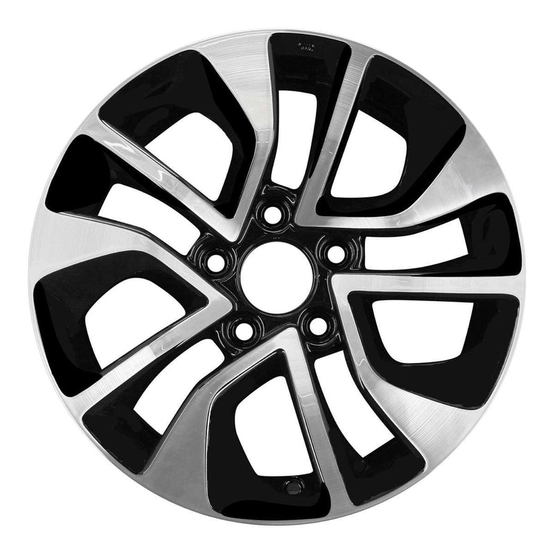 2013 honda civic wheel 16 machined gloss black aluminum 5 lug rw64054mb 1