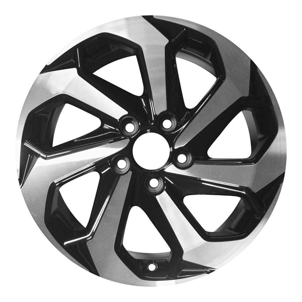 2016 honda accord wheel 17 machined gloss black aluminum 5 lug rw64080mb 1