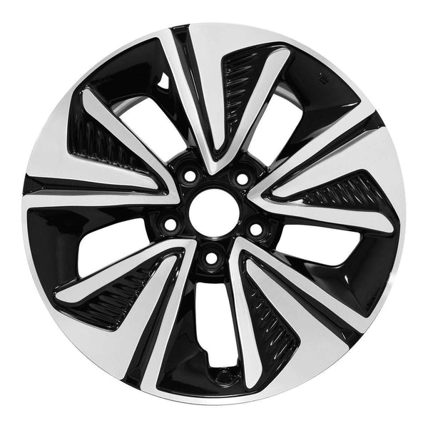 2017 honda civic wheel 17 machined gloss black aluminum 5 lug rw64098mb 2