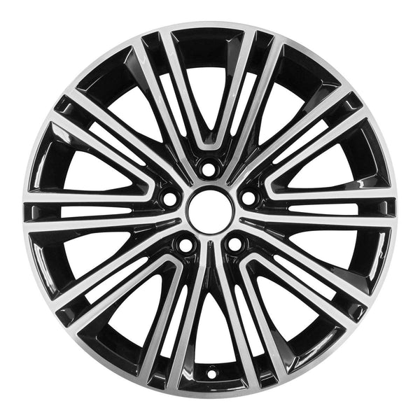 2013 volkswagen eos wheel 18 machined gloss black aluminum 5 lug w69974mb 1