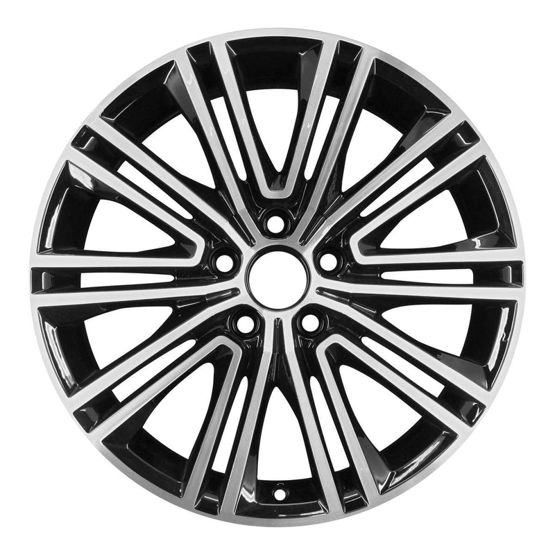 2013 volkswagen eos wheel 18 machined gloss black aluminum 5 lug w69974mb 1