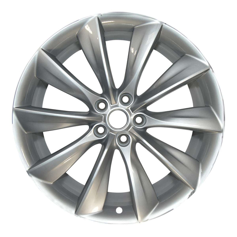 2012 tesla model wheel 21 silver aluminum 5 lug rw98727s 1