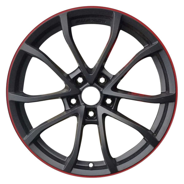 2013 chevrolet corvette wheel 19 black with red stripe aluminum 5 lug w5542rb 2