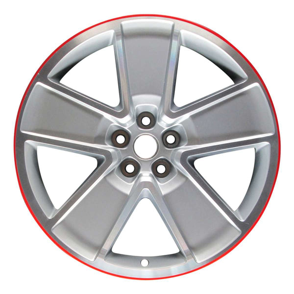 2012 chevrolet camaro wheel 21 machined silver with red stripe aluminum 5 lug w5550ms 1