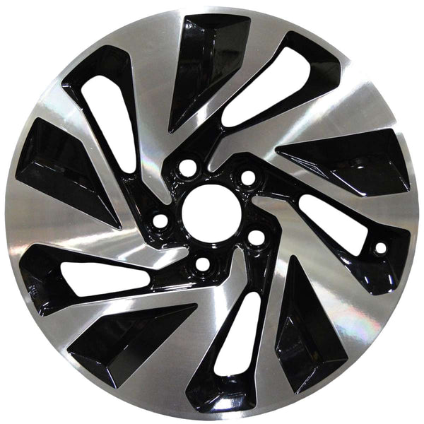 2019 honda civic wheel 16 machined gloss black aluminum 5 lug w64106mb 3