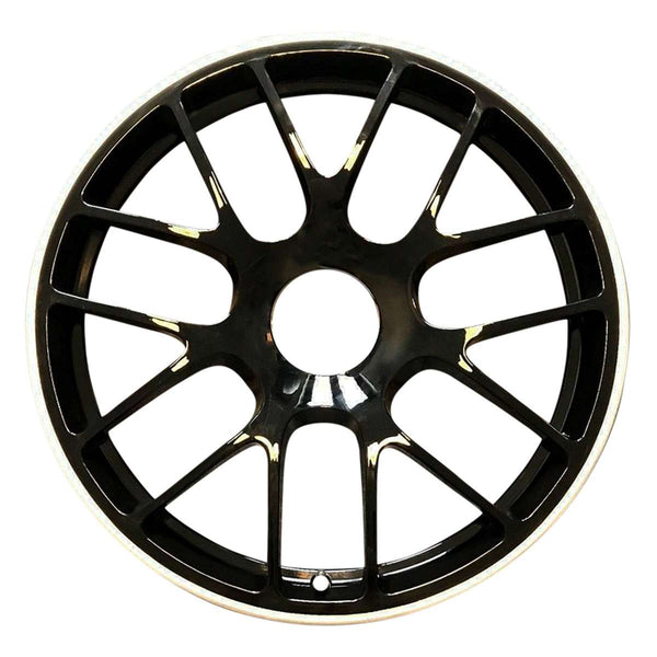 2012 porsche 911 wheel 19 black with machined lip aluminum 1 lug w67411bml 2