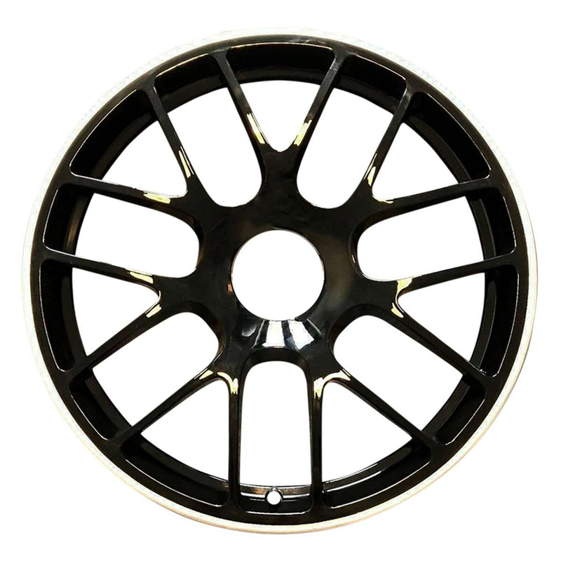 2012 porsche 911 wheel 19 black with machined lip aluminum 1 lug w67411bml 2