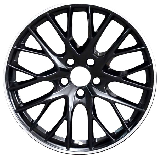 2017 porsche panamera wheel 21 machined black aluminum 5 lug w67500mb 1