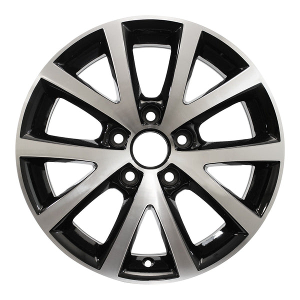 2015 volkswagen jetta wheel 16 machined black aluminum 5 lug rw70006mb 1