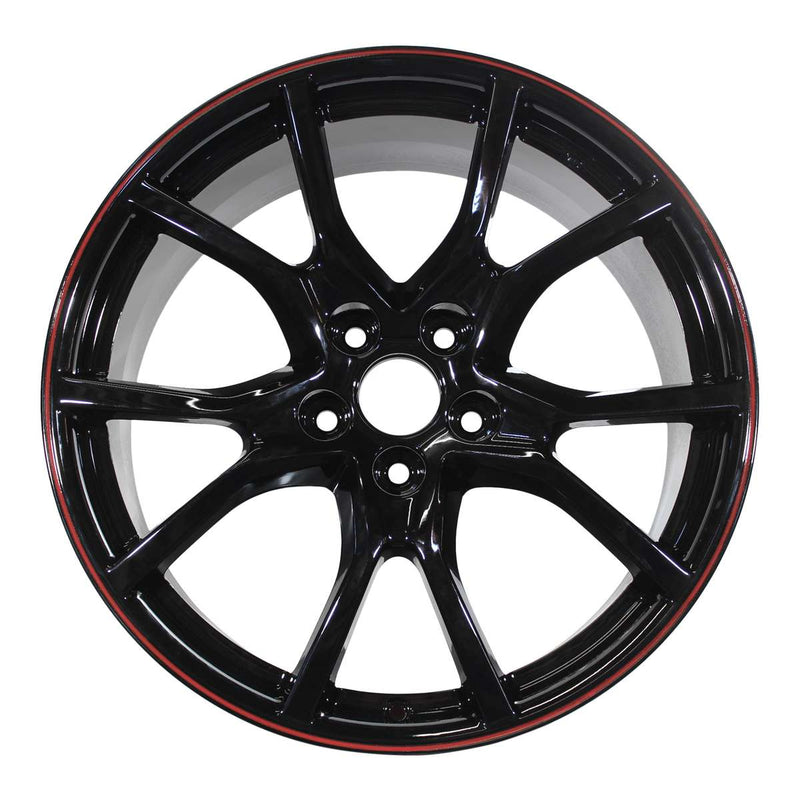 2018 honda civic wheel 20 black with red stripe aluminum 5 lug w64116b 1