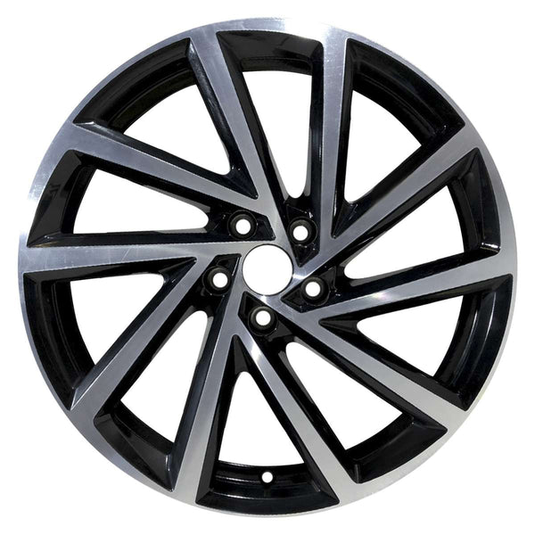 2018 volkswagen golf wheel 19 machined gloss black aluminum 5 lug w70053mb 1