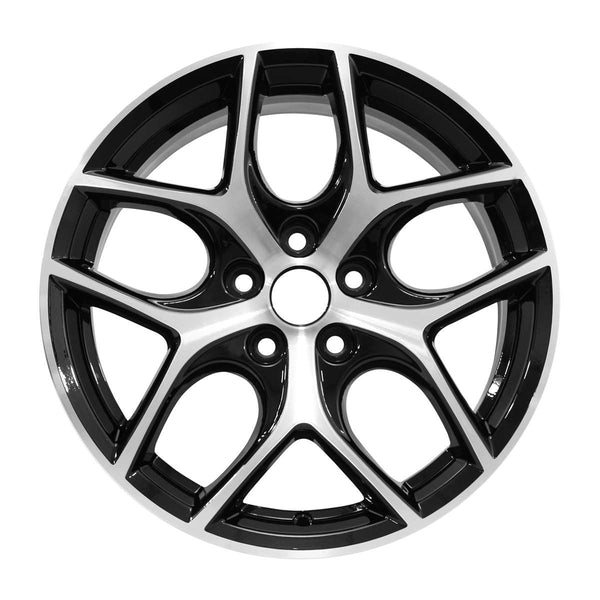 2016 ford focus wheel 17 machined gloss black aluminum 5 lug rw10012mb 2