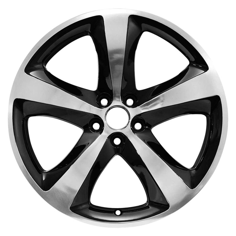 2014 dodge challenger wheel 20 polished black aluminum 5 lug w2461pb 4