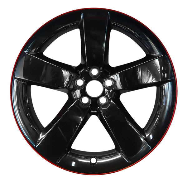 2014 dodge challenger wheel 20 black with red stripe aluminum 5 lug w2509rb 1