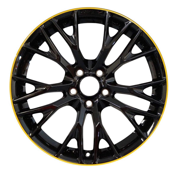 2016 chevrolet corvette wheel 20 black with yellow stripe aluminum 5 lug w5740by 1