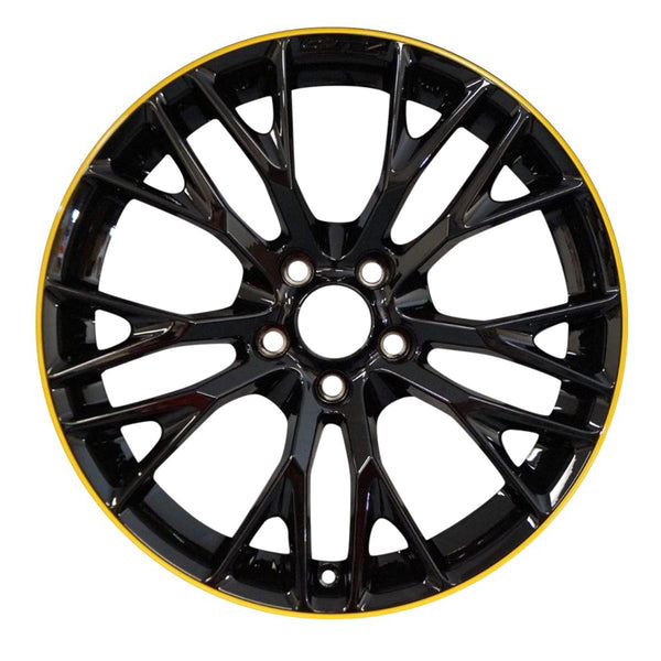 2018 chevrolet corvette wheel 20 black with yellow stripe aluminum 5 lug w5740by 3