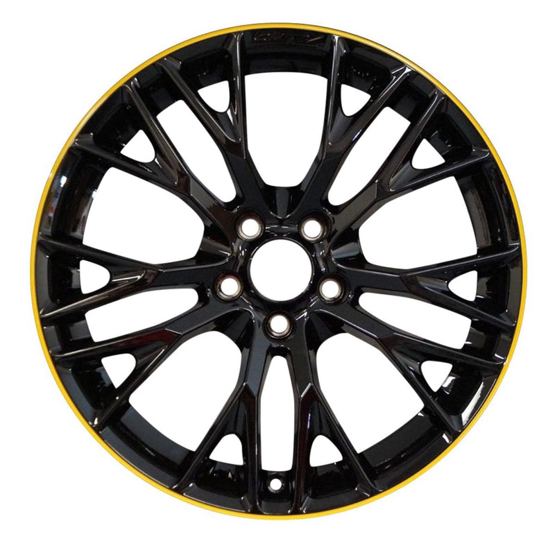 2019 chevrolet corvette wheel 20 black with yellow stripe aluminum 5 lug w5740by 4