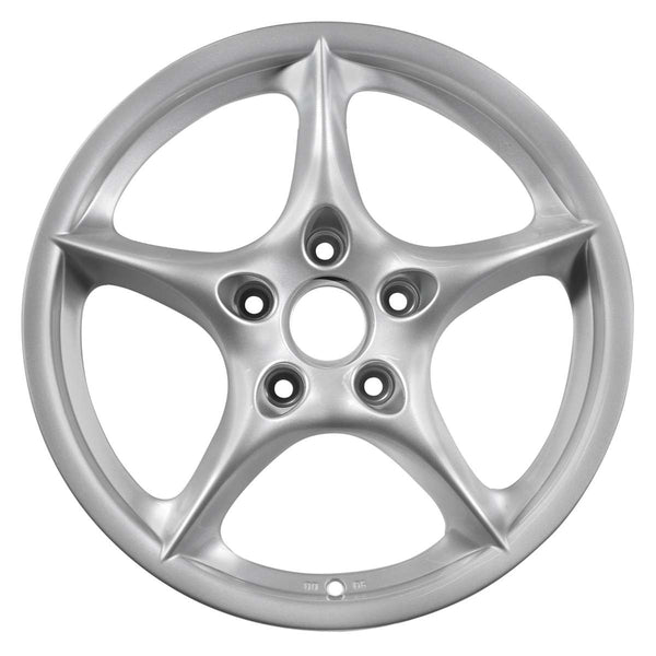 2005 porsche 911 wheel 18 silver aluminum 5 lug w67309s 4