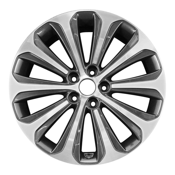 2014 hyundai genesis wheel 19 machined charcoal aluminum 5 lug w70824mc 3