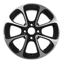 2016 Smart Car Wheel 15" Aluminio negro brillante mecanizado 4 lengüetas W85465MB-1