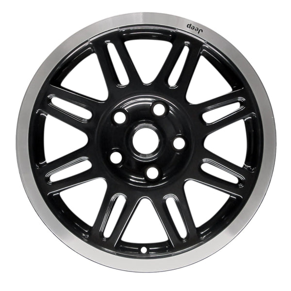 2010 Jeep Wrangler Rueda 17" Negro con Labio Maquinado Aluminio 5 Lug W9092BML-9