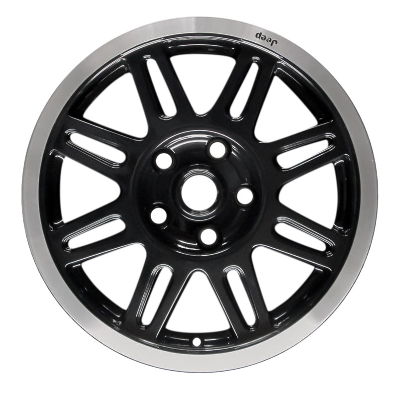 2010 Jeep Wrangler Rueda 17" Negro con Labio Maquinado Aluminio 5 Lug W9092BML-9