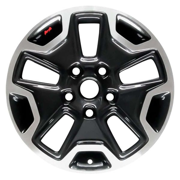 2012 Jeep Wrangler Rueda 17" Negro Pulido con Adhesivo Aluminio 5 Lug W9118PB-12