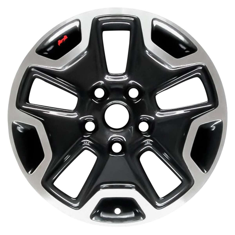 2012 Jeep Wrangler Wheel 17" Polished Black with Sticker Aluminum 5 Lug W9118PB-12